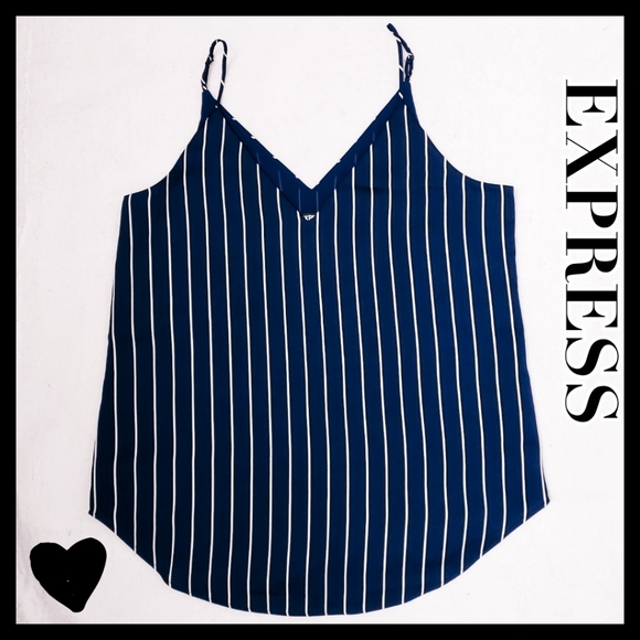 Express Tops - EXPRESS:Size:SP/ Navy Blue Striped Tabk Blouse